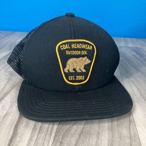 Coal‎ Headwear Trucker Hat Mens Black Embroidered Meshback Adjustable Snapback